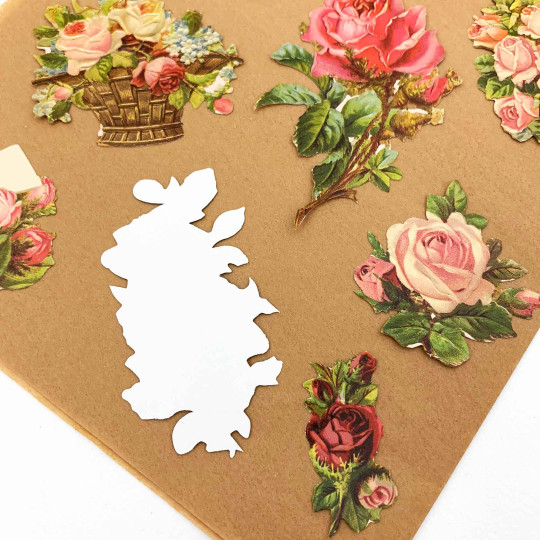 Roses and Dove Heart Loose Valentine Paper Scrap Pack